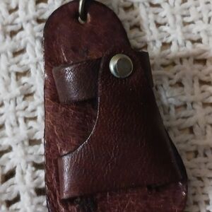 Brown Leather Keychain Accessory